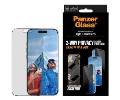 Szkło i folia ochronna PanzerGlass Ultra-Wide Fit Fastfit do iPhone 17 Pro privacy